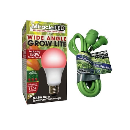 Miracle Led Multi-Plant WIDE ANGLE Red Spectrum Grow Light, Single Socket Fixture 802928